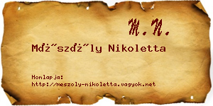 Mészöly Nikoletta névjegykártya