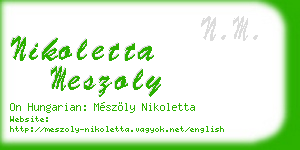 nikoletta meszoly business card