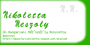 nikoletta meszoly business card